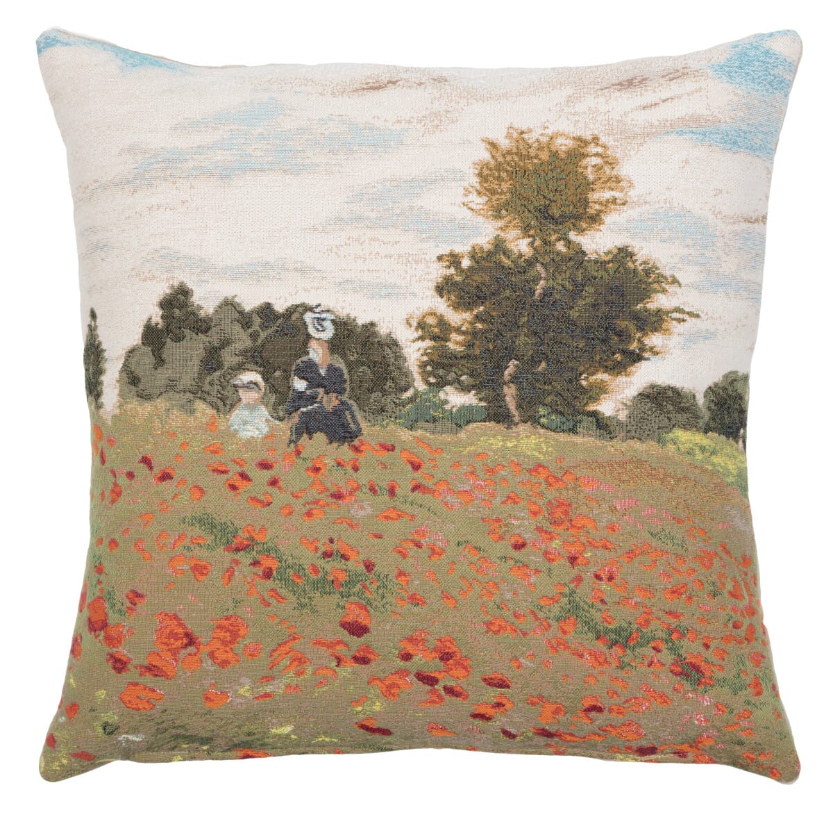 Poppyfields II by Monet Tapestry Cushion with Feather Filler 