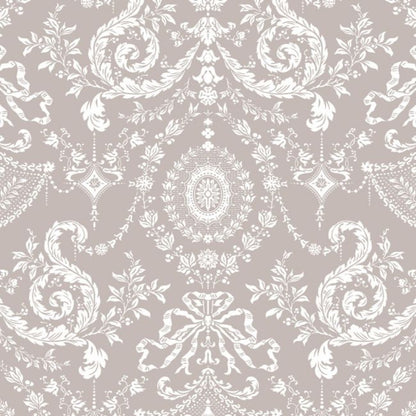 Woolverston Wallpaper - Chalk on Metallic Gilver - 88/10042