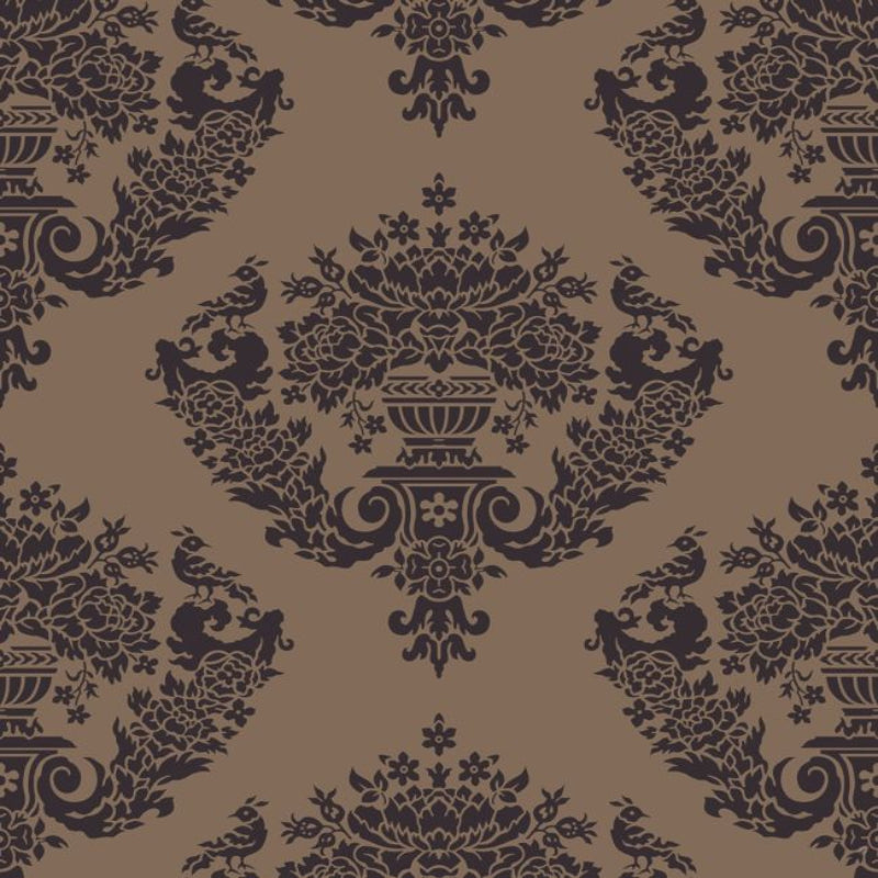 Sudbury Wallpaper - Black on Metallic Bronze - 88/12050