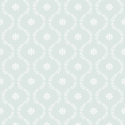 Clandon Wallpaper - Chalk on Pale Duck Egg - 88/3013