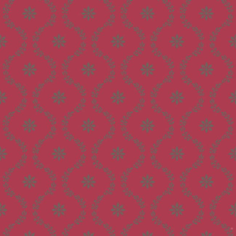 Clandon Wallpaper - Pewter on Red - 88/3015