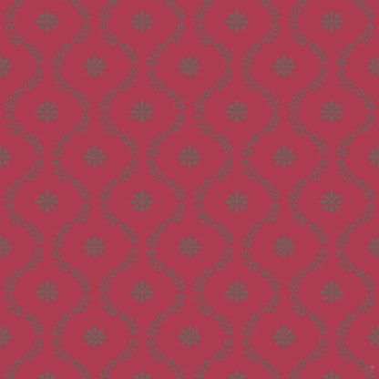 Clandon Wallpaper - Pewter on Red - 88/3015