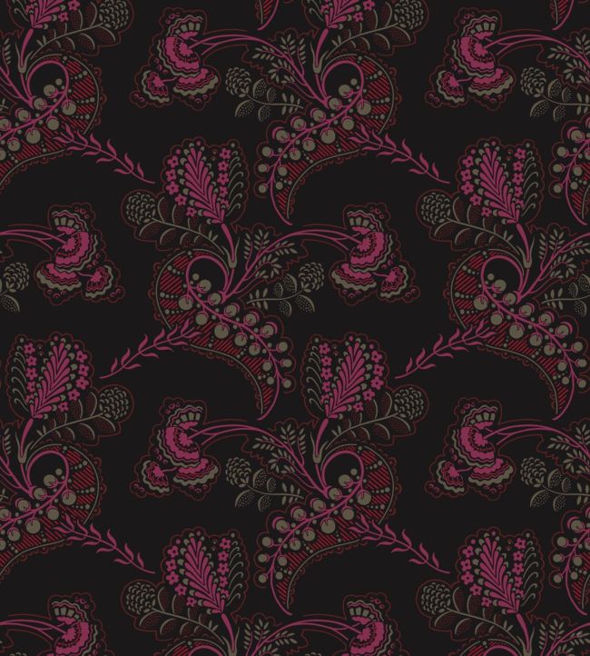 Hartford Wallpaper - Magenta & Rouge on Charcoal - 88/4016