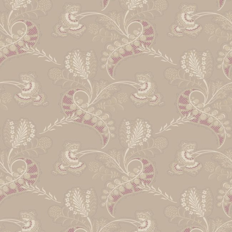 Hartford Wallpaper - Parchment & Fuchsia on Dark Shell - 88/4017