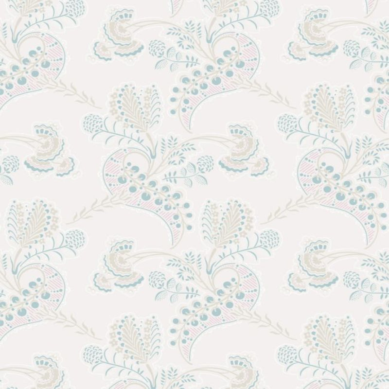 Hartford Wallpaper - Print Room Blue & Blush on Parchment - 88/4018