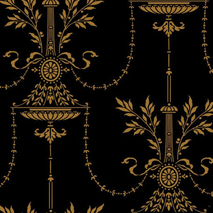 Dorset Wallpaper - Metallic Bronze on Black - 88/7028
