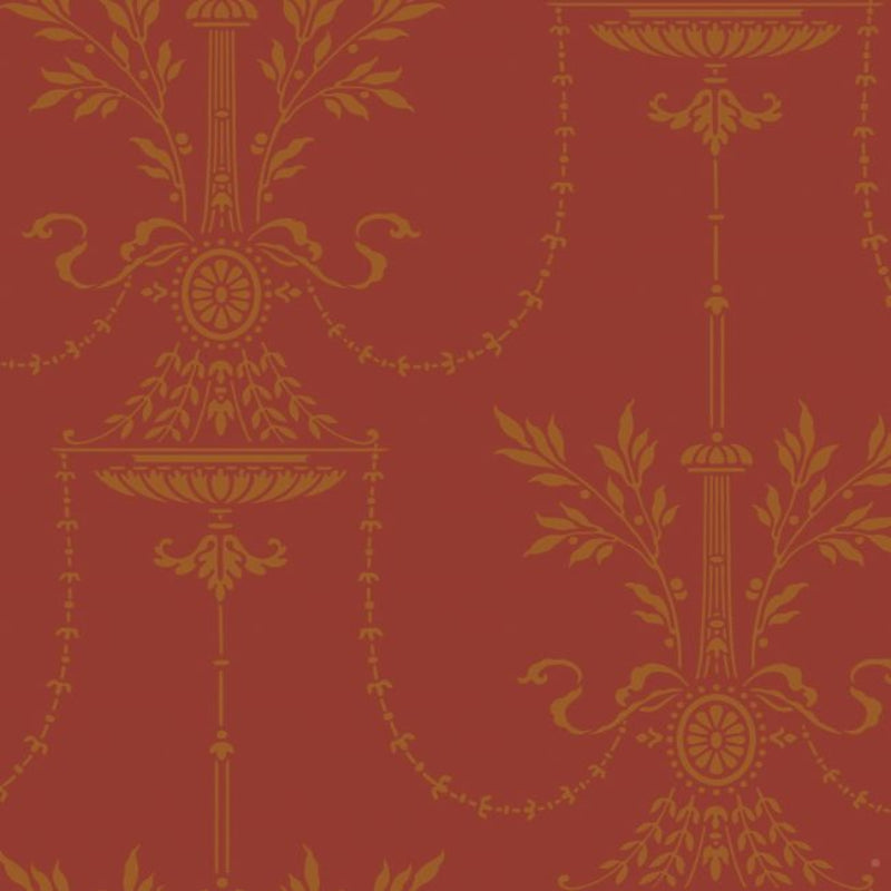 Dorset Wallpaper - Metallic Gold on Red - 88/7029