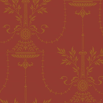 Dorset Wallpaper - Metallic Gold on Red - 88/7029