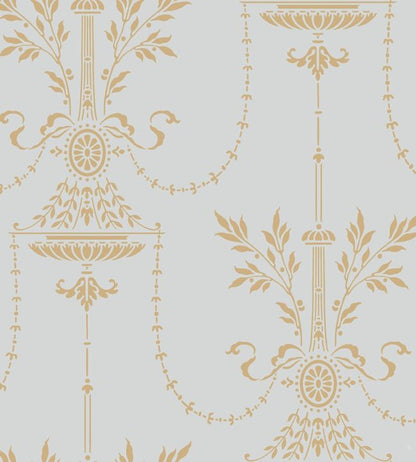 Dorset Wallpaper - Metallic Gold on Print Room Blue - 88/7031