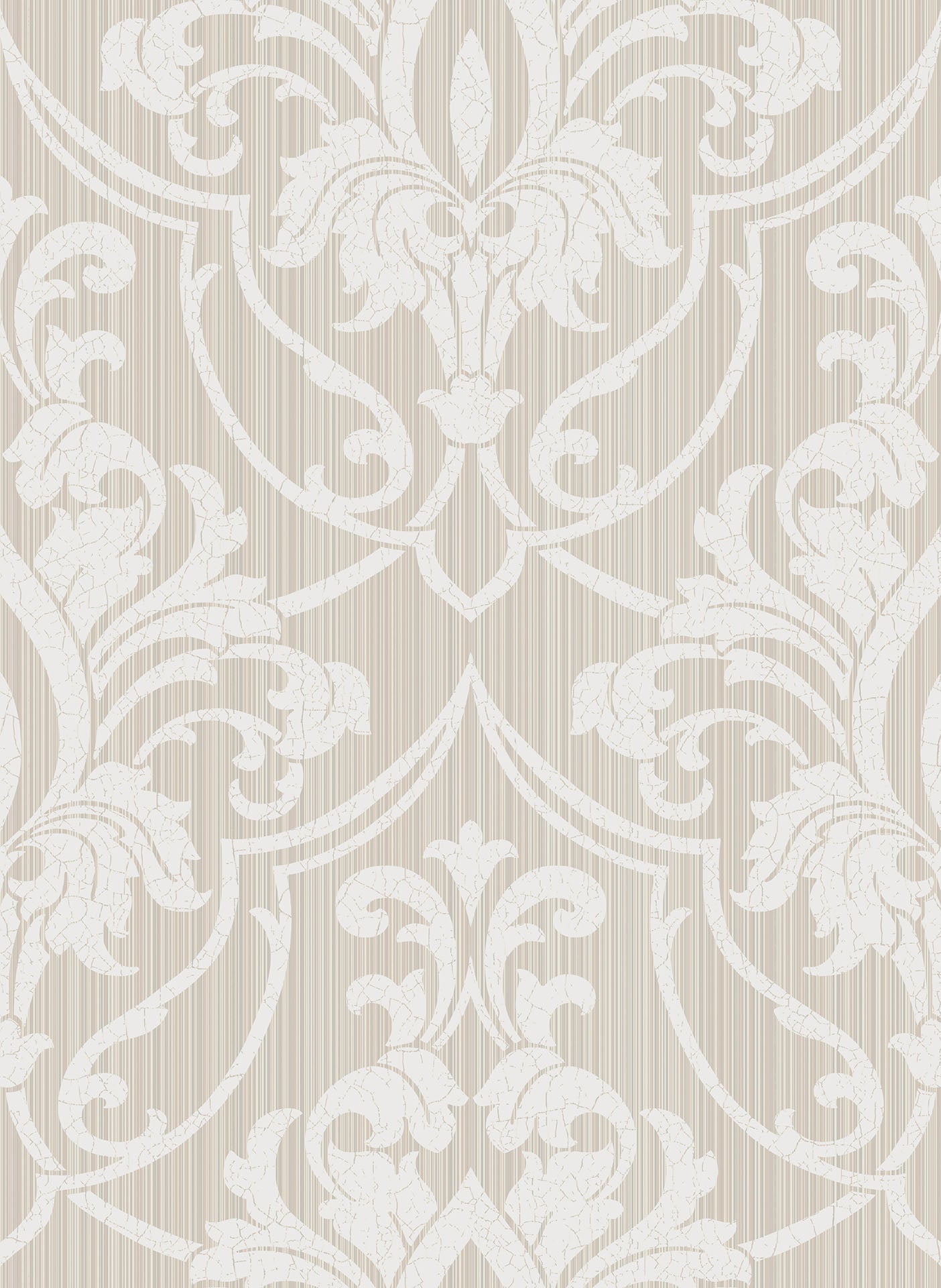 St Petersburg Damask Wallpaper - Chalk on Safari - 88/8034