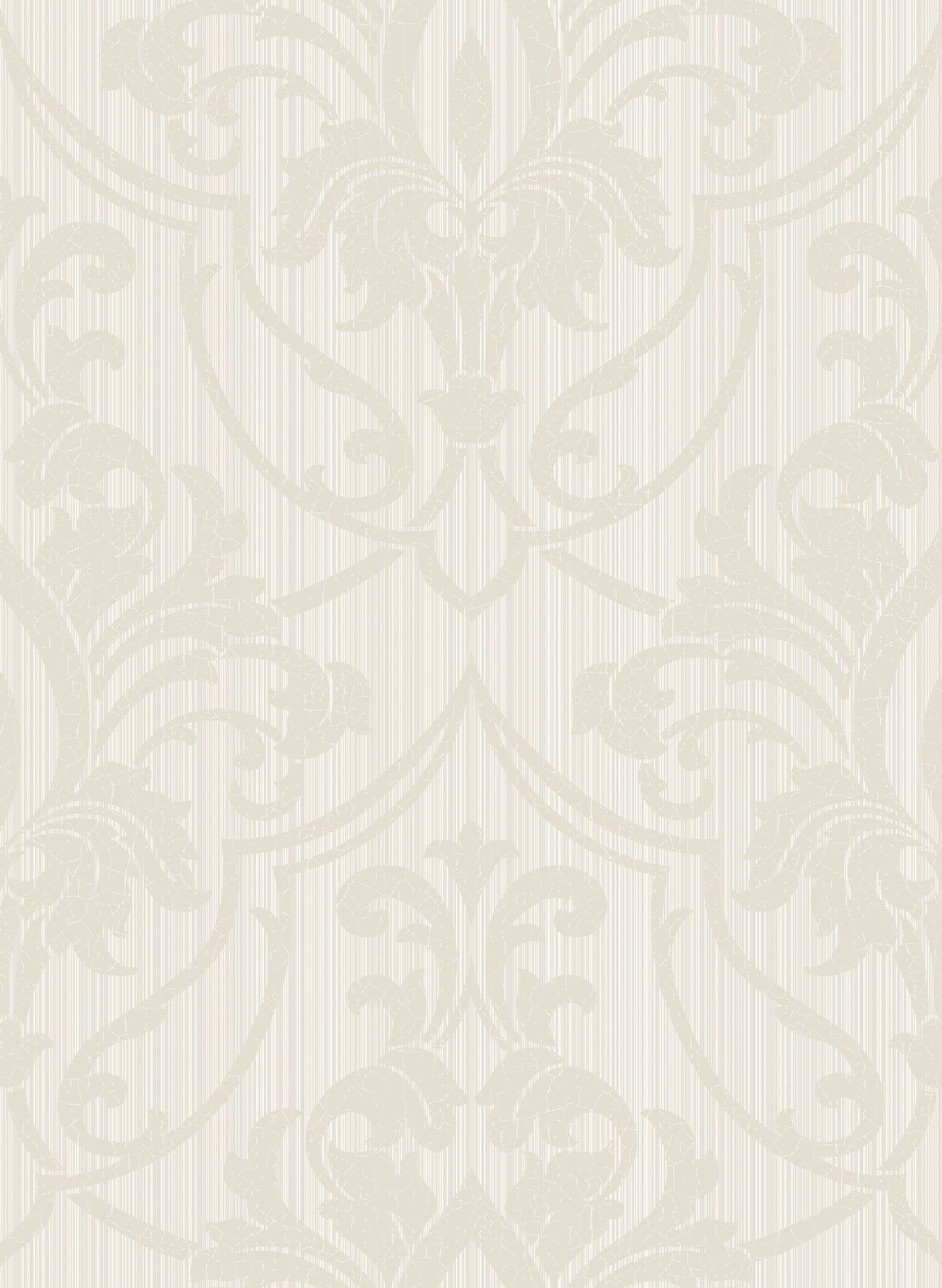 St Petersburg Damask Wallpaper - Parchment on White - 88/8036
