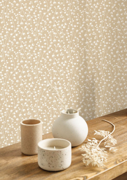 Lily Of The Valley Room Wallpaper - Sand