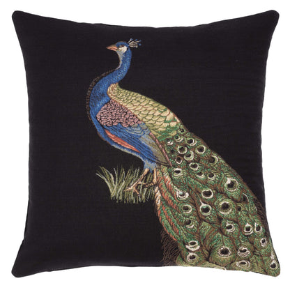 Peacock Right Tapestry Cushion with Feather Filler 