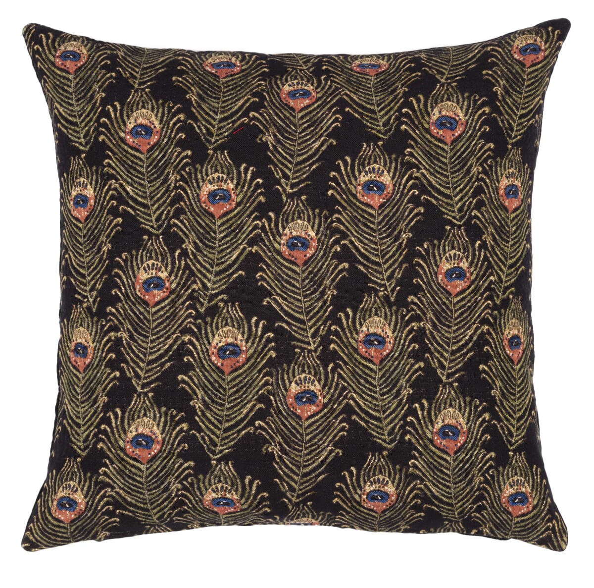 Peacock Feathers Tapestry Cushion with Feather Filler 