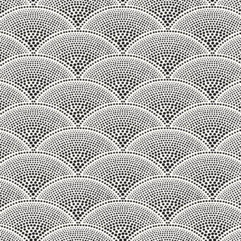 Feather Fan Wallpaper - Black on White - 89/4014