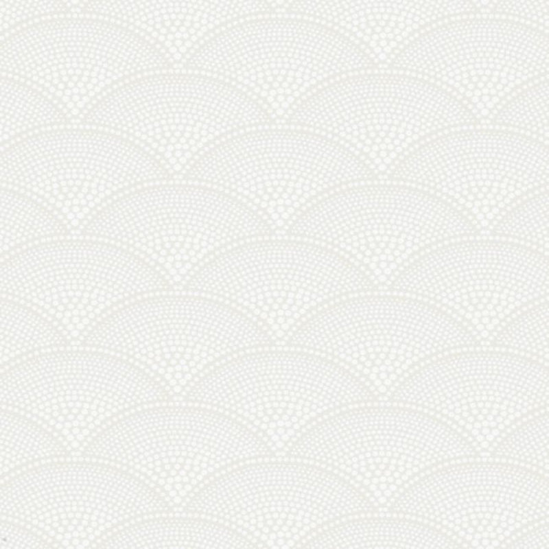 Feather Fan Wallpaper - Chalk on White - 89/4015