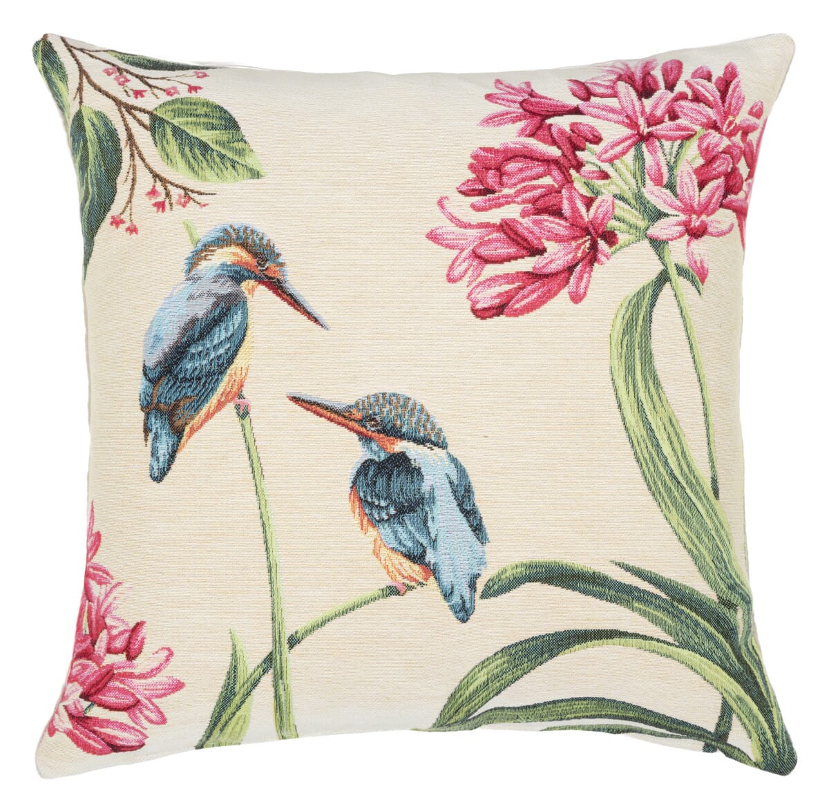 Kingfisher Tapestry Cushion with Feather Filler 
