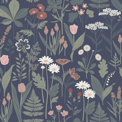 92102 - Elsa Wallpaper - Blue - Midbec