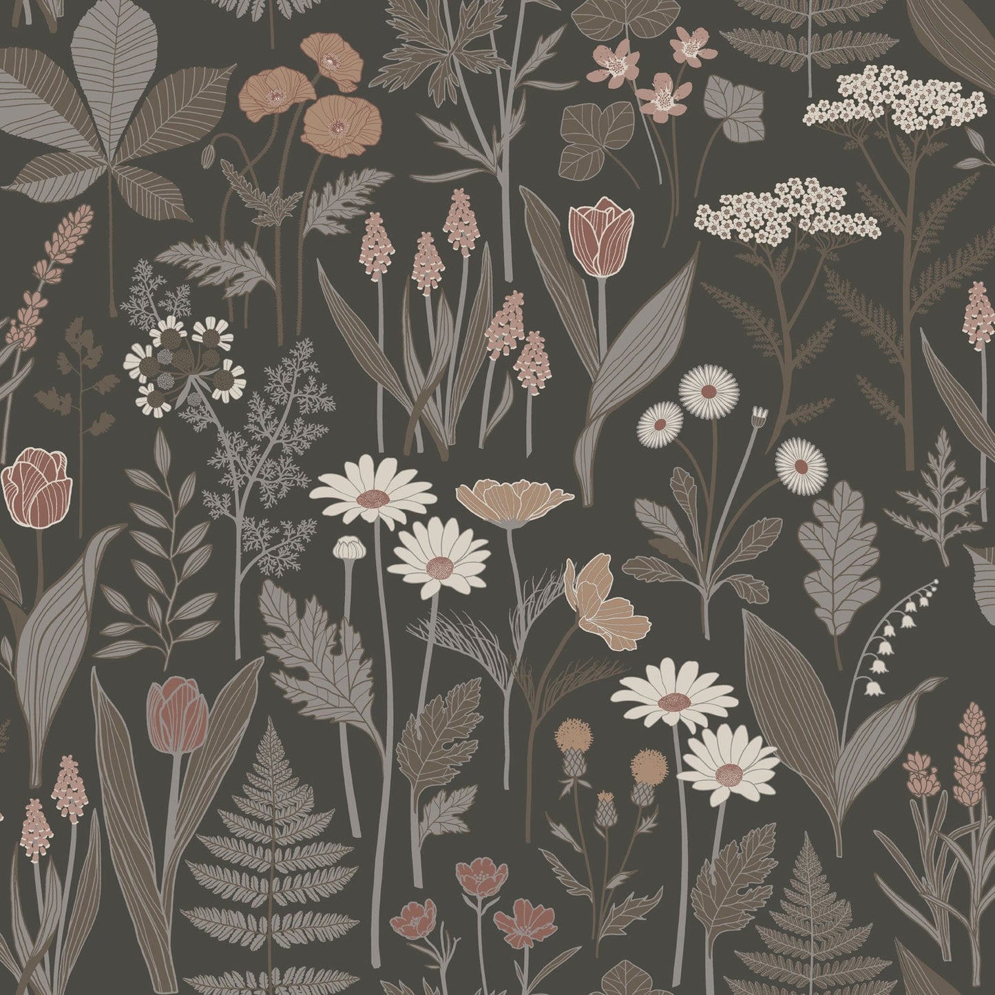 92105 - Elsa Wallpaper - Brown  - Midbec
