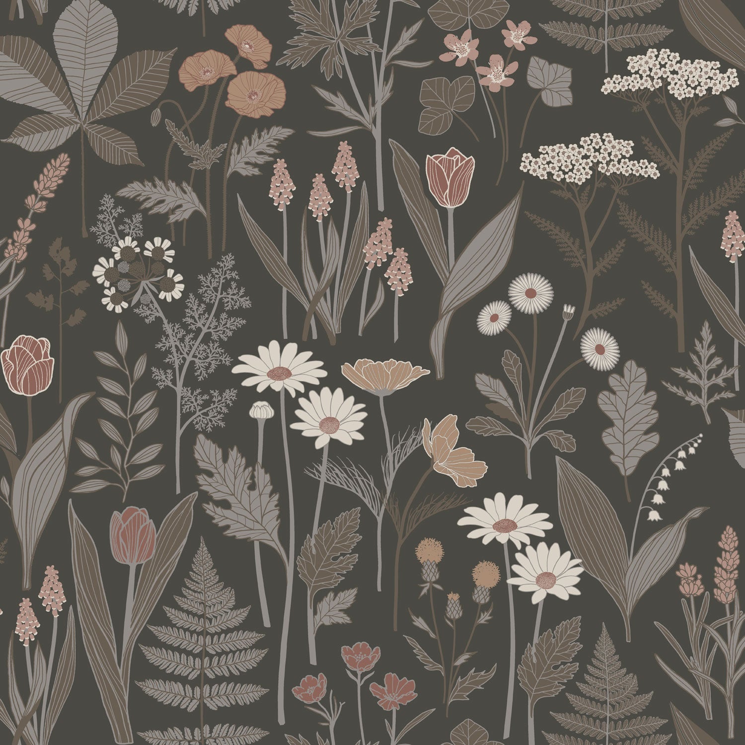92105 - Elsa Wallpaper - Brown  - Midbec