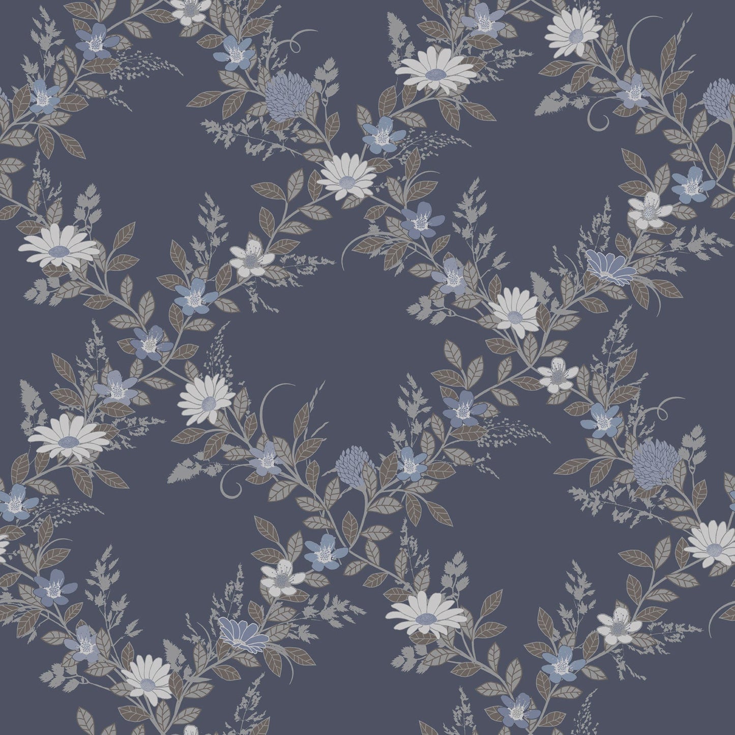92109 - Margareta Wallpaper - Blue - Midbec