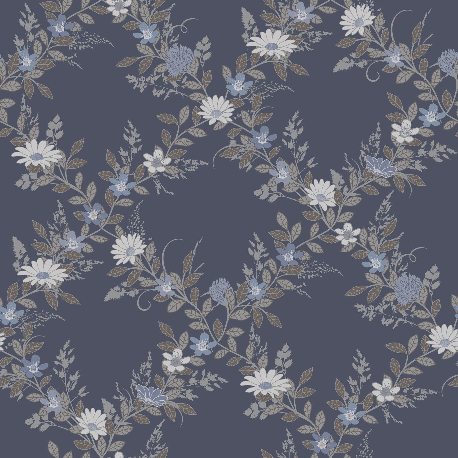 92109 - Margareta Wallpaper - Blue - Midbec