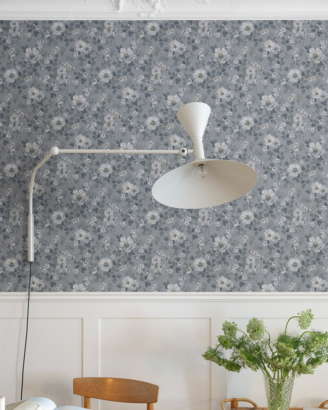 92111 - Johanna Wallpaper - Blue/Gray - Midbec