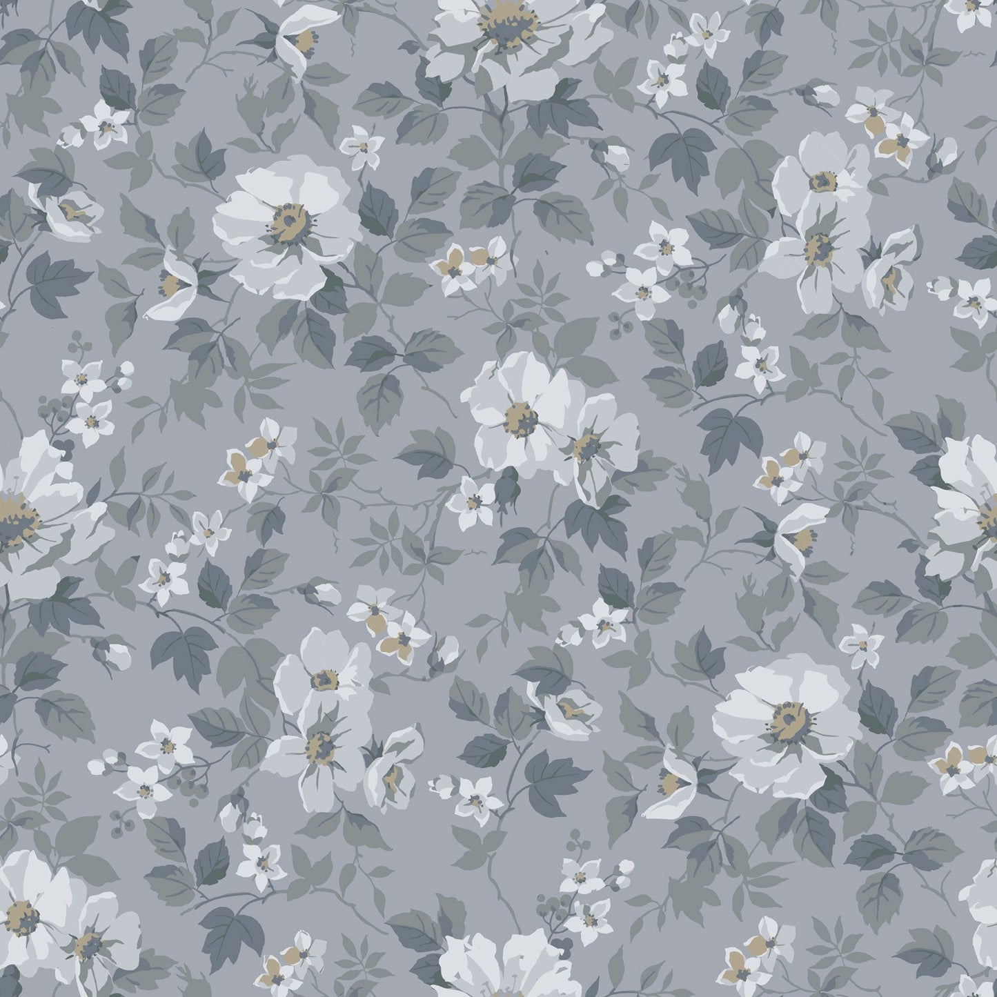 92111 - Johanna Wallpaper - Blue/Gray - Midbec