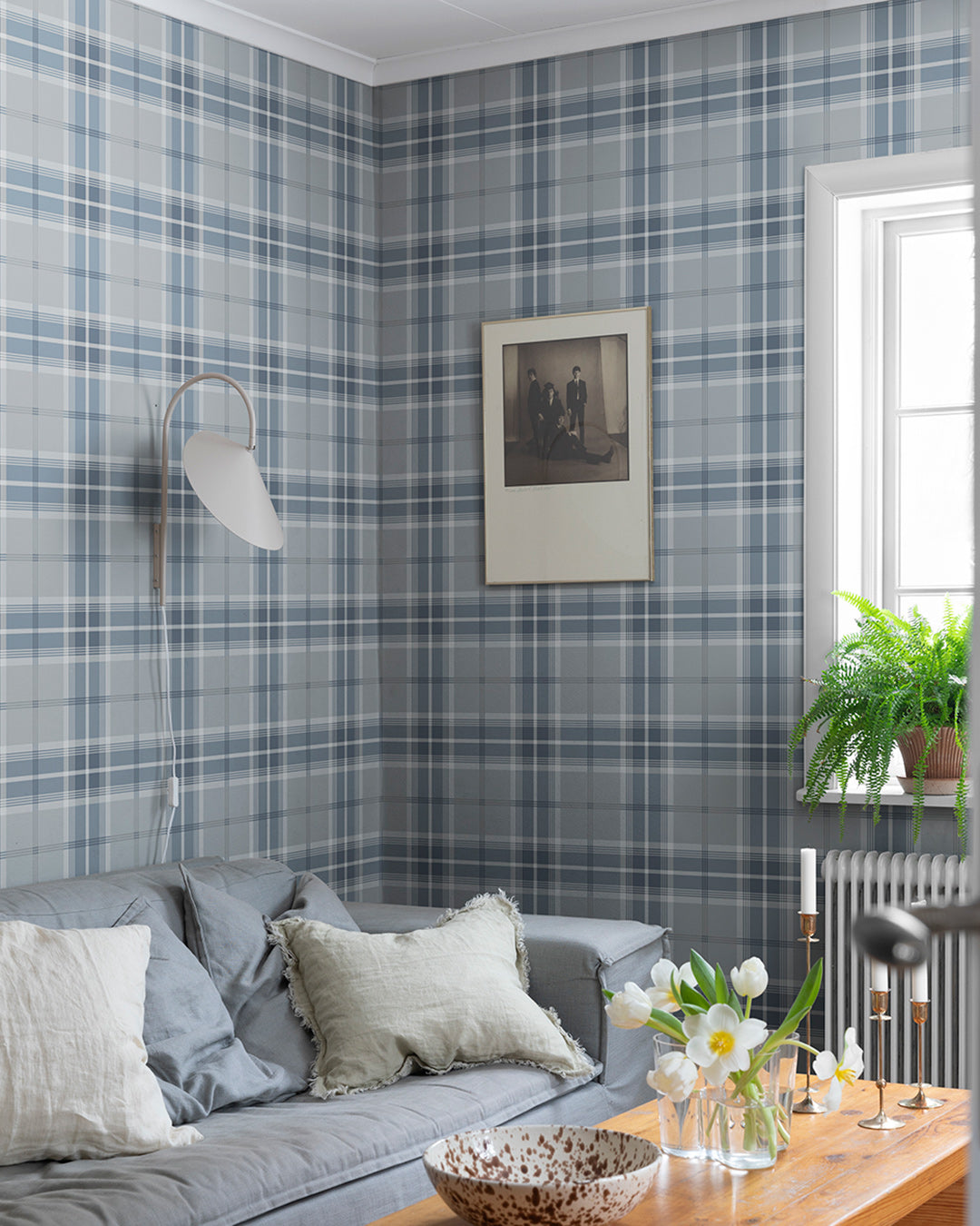 92120 - Emma Wallpaper - Blue - Midbec