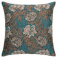 Chrysanthemums Aqua Regular Cushion with Feather Filler 