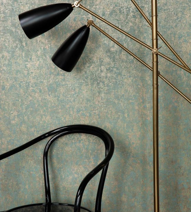 Salvage Wallpaper - Ochre & Metallic Silver - 92/11051