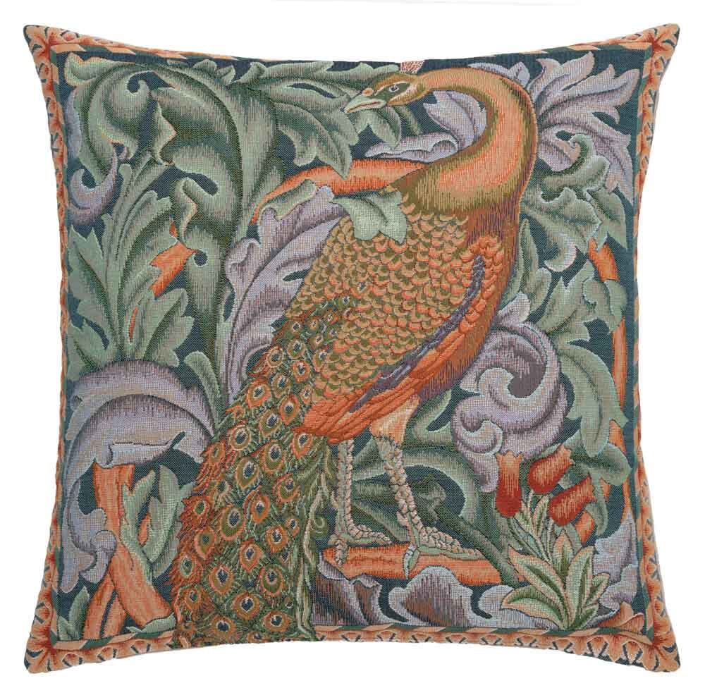 Morris Peacock Left Regular Cushion with Feather Filler 