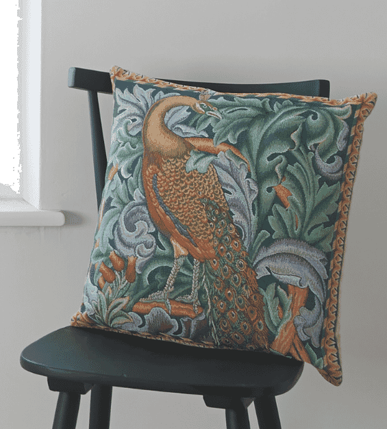 Morris Peacock Right Regular Room Cushion with Feather Filler 