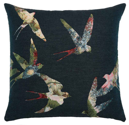 Flower Swallows Regular Cushion with Feather Filler 