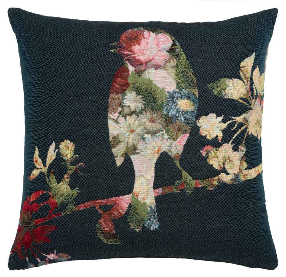 Flower Bird Regular Cushion with Feather Filler 