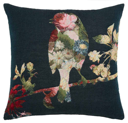 Flower Bird Regular Cushion with Feather Filler 