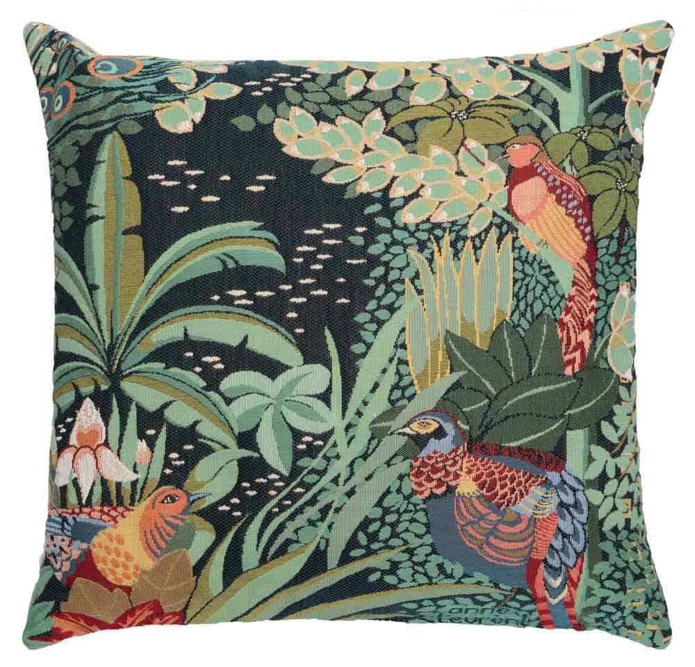 Jungle Birds I Regular Cushion with Feather Filler 