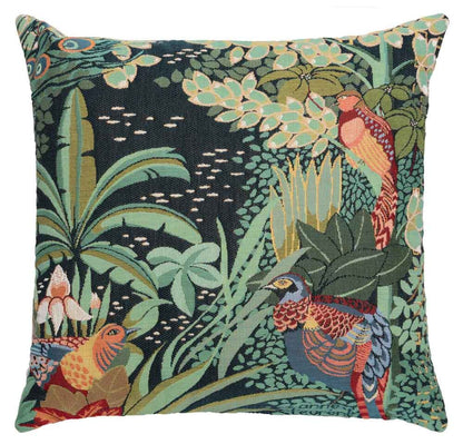 Jungle Birds I Regular Cushion with Feather Filler 