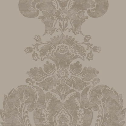 Baudelaire Wallpaper - Metallic Gilver on Dark Taupe - 94/1001