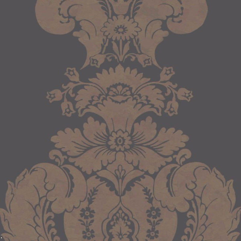 Baudelaire Wallpaper - Metallic Bronze on Charcoal - 94/1002