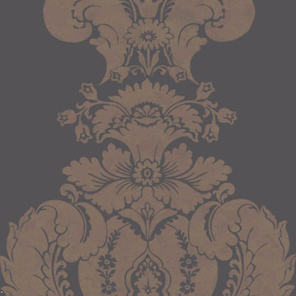Baudelaire Wallpaper - Metallic Bronze on Charcoal - 94/1002