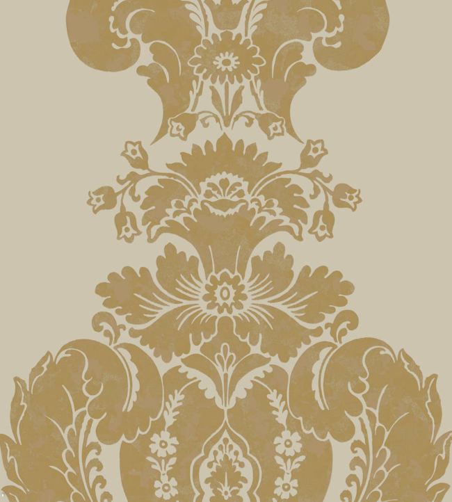 Baudelaire Wallpaper - Metallic Gold on Taupe - 94/1003