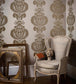 Baudelaire Wallpaper - Metallic Gold on Taupe - 94/1003