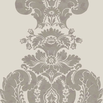 Baudelaire Wallpaper - Metallic Silver on Grey - 94/1004