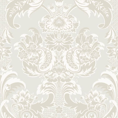 Wyndham Wallpaper - Chalk & Stone on Silver Mica - 94/3015