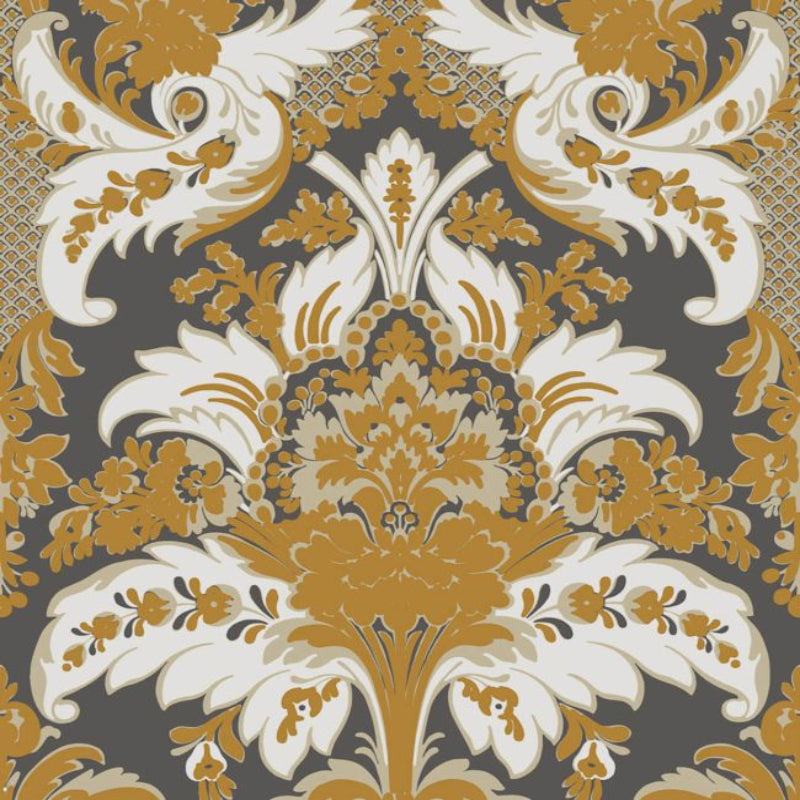 Aldwych Wallpaper - Parchment & Glitter Gold on Charcoal - 94/5027