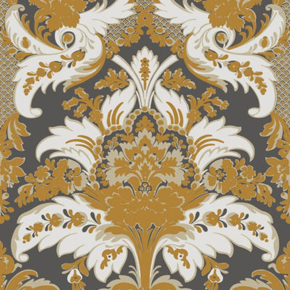 Aldwych Wallpaper - Parchment & Glitter Gold on Charcoal - 94/5027