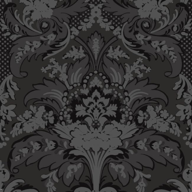 Aldwych Wallpaper - Glitter Silver on Black - 94/5030
