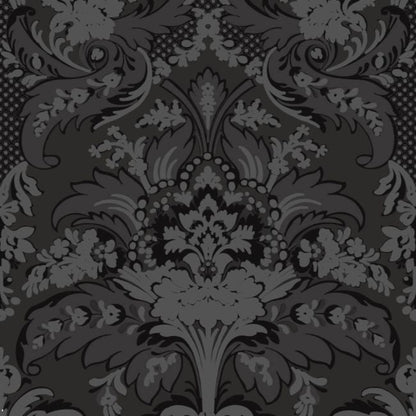 Aldwych Wallpaper - Glitter Silver on Black - 94/5030