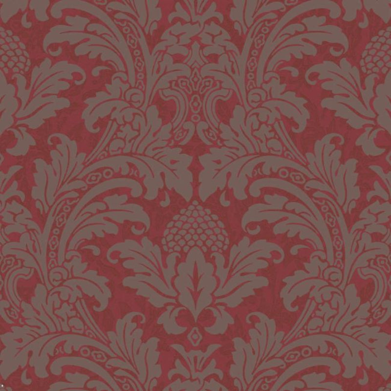 Blake Wallpaper - Metallic Pewter on Red - 94/6034